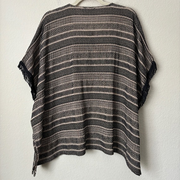 Sita Murt Boho Beachy Fringe Trim Poncho Top - Picture 10 of 11